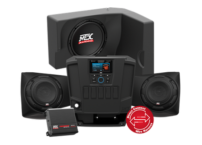 Two Speaker, Dual Amplifier, And Single Subwoofer Polaris Ranger Audio System