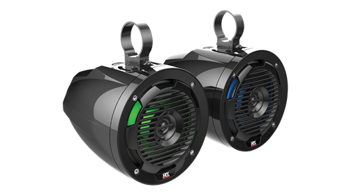 Mud65pl 6.5" 50w Rms 4ω Cage Mount Coaxial Speaker Pair With Rgb Led