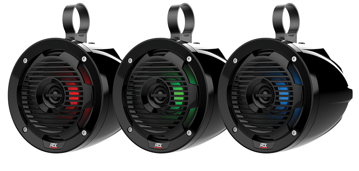 Mud65pl 6.5" 50w Rms 4ω Cage Mount Coaxial Speaker Pair With Rgb Led