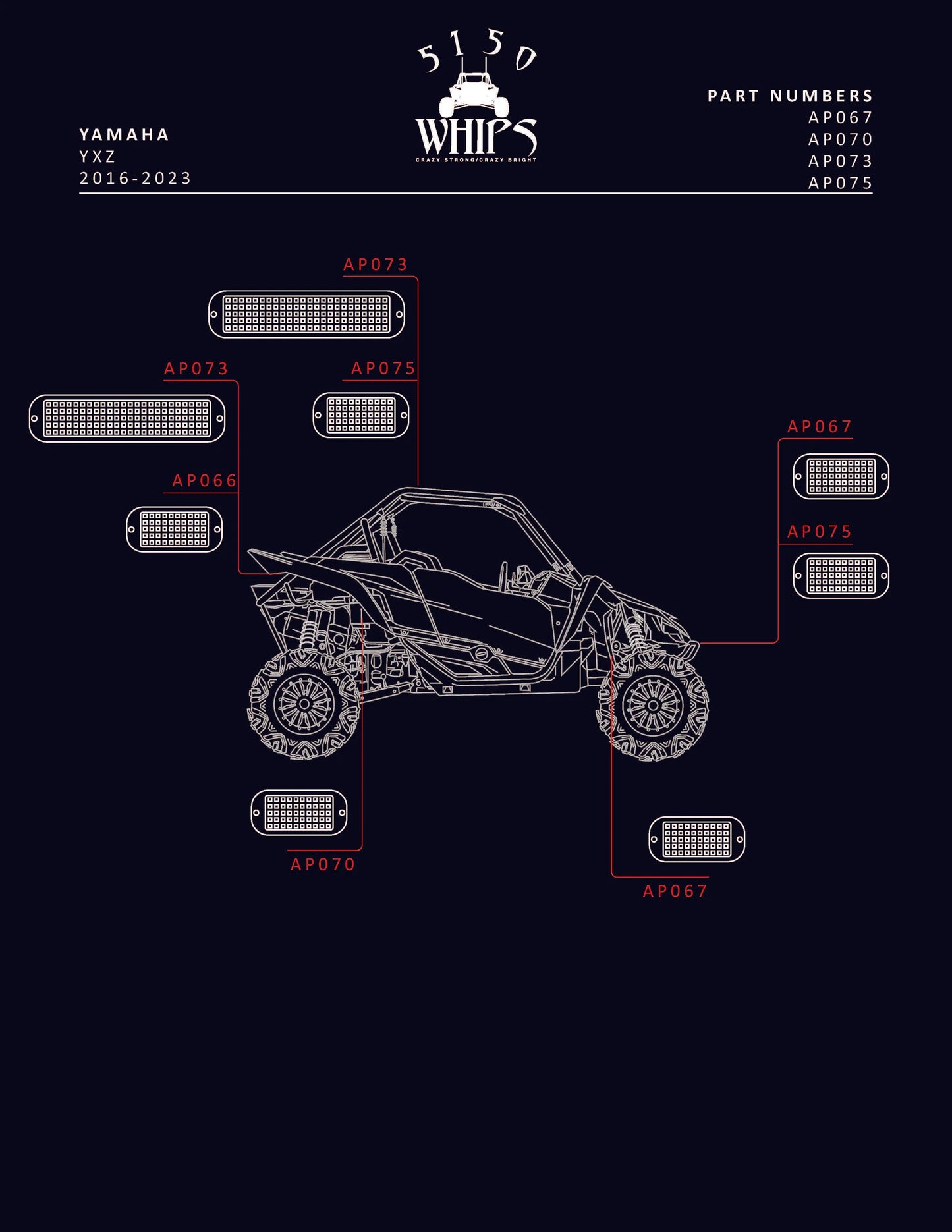 5150 Whips Rock Light 2.0 Bracket Kit (YXZ)